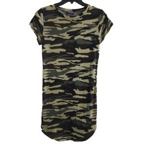 Fashion Nova Mini T Shirt Dress Medium Camouflage Short Sleeve Lightweight Midi